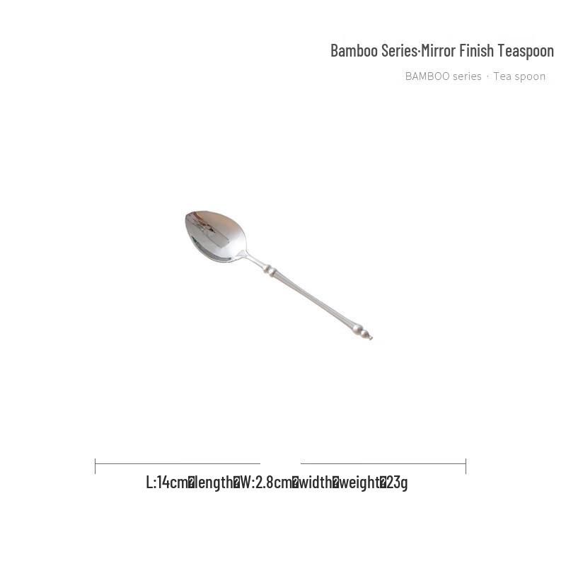 

ZISIZ Japanese Retro Bamboo Design Stainless Steel Teaspoons (Set of 2)