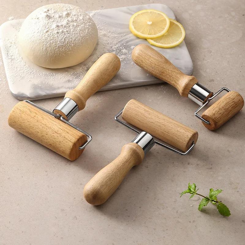 Lightweight Non Stick Wooden Rolling Pin and Pizza Bread Pastry Kitchen Baking Drum Tool, Essential for Home Kitchen Baking