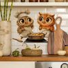 Cartoon Chef Owl Kitchen Dining Room Home Wall Background Beautification and Decoration Stickers