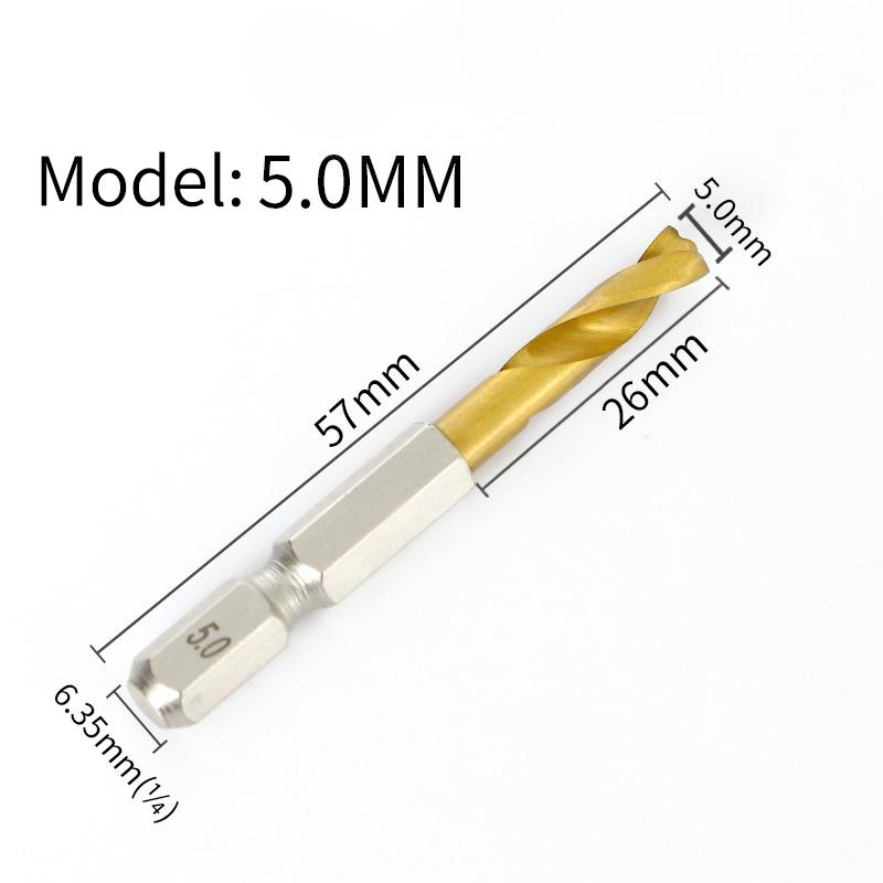 High Hardness 2-10Mm Twist Drill Bit Hex Shank Ultra-Short Hole Opener Stainless Steel Special Drill Wood Metal