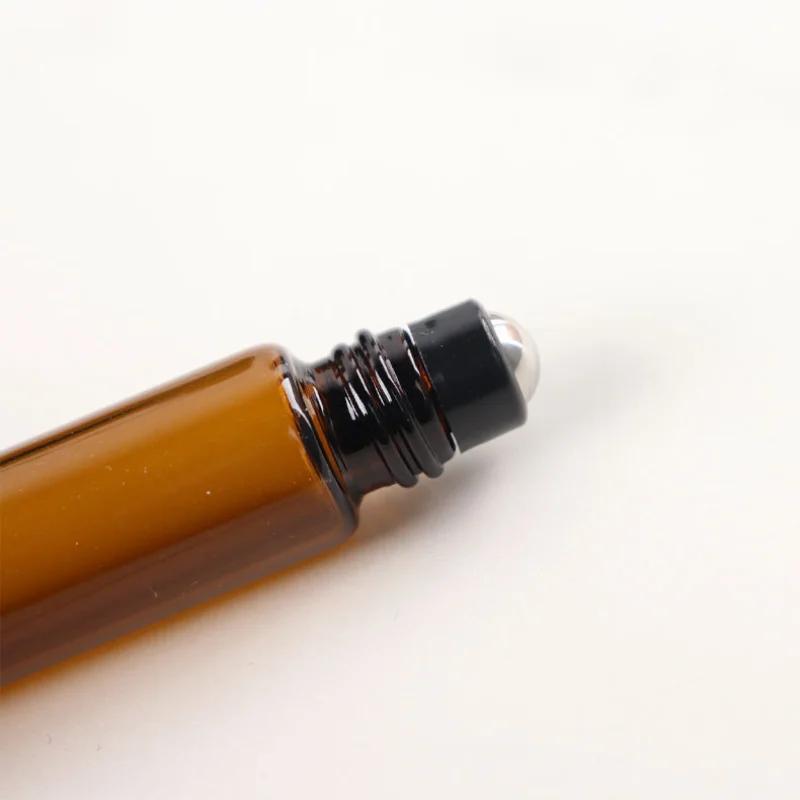 5pcs 1/2/3/5/10ml Amber Roll On Roller Bottle for Essential Oils Refillable Perfume Bottle Deodorant Containers