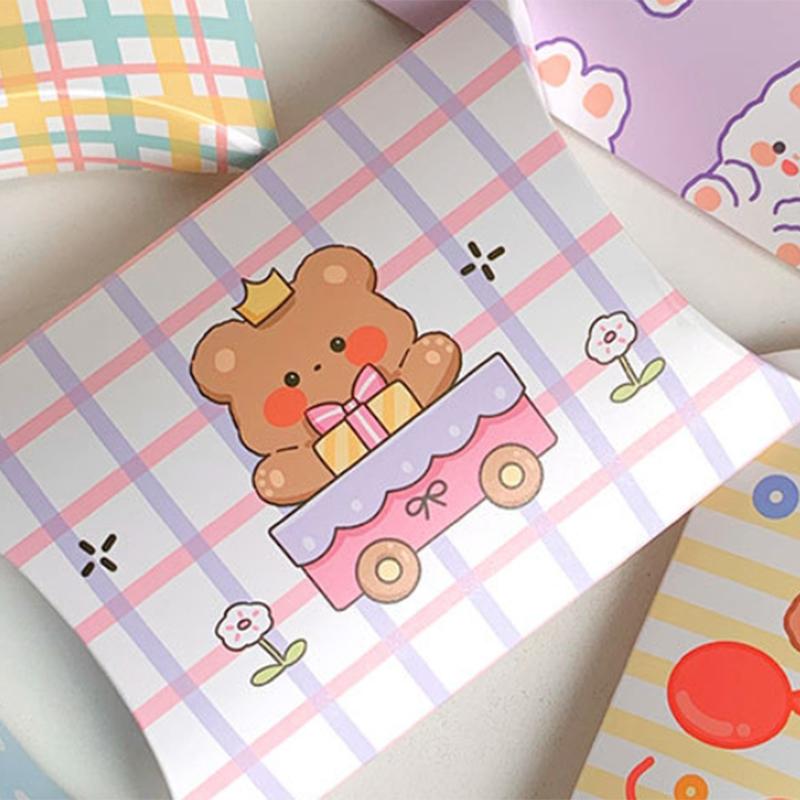 10 Stück Schokoladenbonbon Kissenbox Papier Cartoon Tier Geschenk Faltpapierbox Kleine Geschenkverpackungsbox