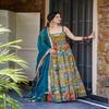 Artisan Teal Anarkali Kjole