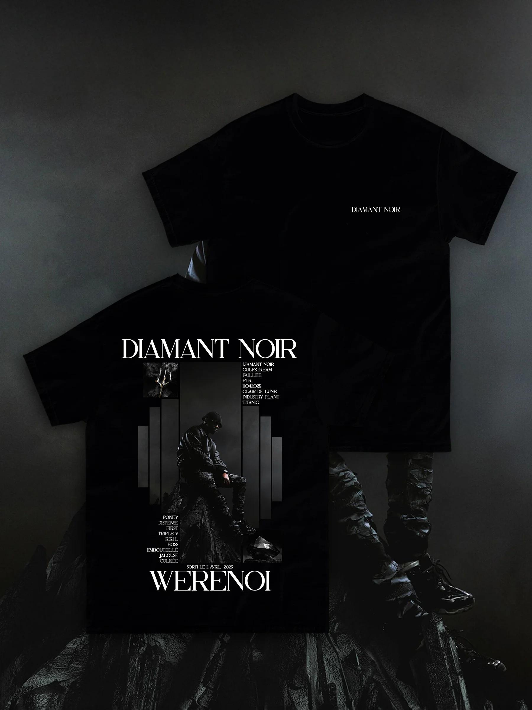

DiaUnisext Noir Werenoi French Rapper Graphic Popular Unisex T Shirt Unisex Cotton Short Sleeve Y2k Oversized Hip Hop Tee Women Top M