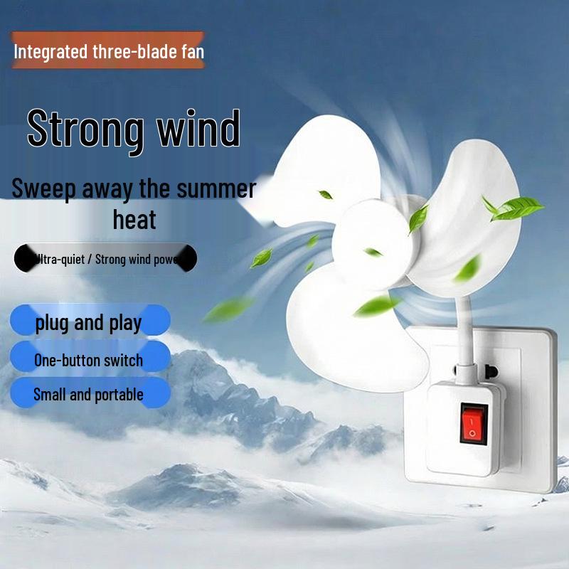 

Three-Leaf Portable Fan with 360° Adjustable Cyclone, Universal Three-Pin Plug Default