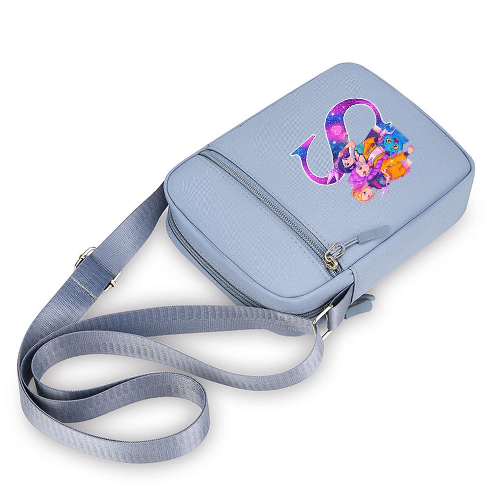 

Anime 26 English Letter Kpop Demon Hunters Printed Shoulder Bag Student s Stitched Nylon Crossbody Bag Lightweight and Durable Bag Christmas Gift