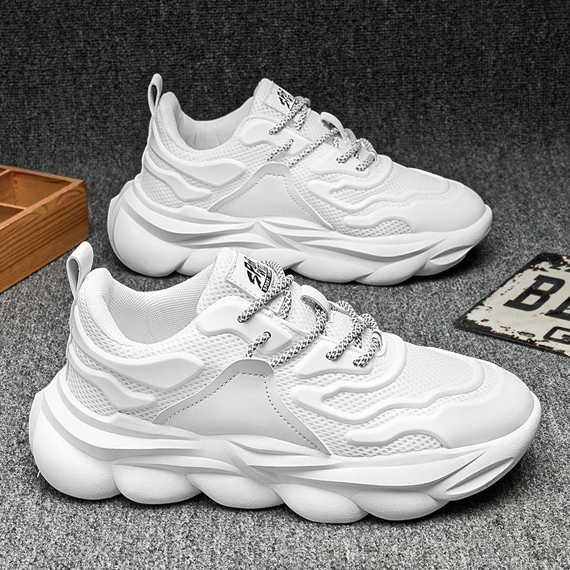 Mesh Weiß Dicke Plateau Herrenschuhe Herren Casual Sneakers Leicht Ohne Leder Trend 2025 Walking Günstige Aktion Hot 39