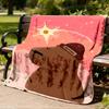 1pc Bear Hat Outdoor Soft Polyester Flannel Throw Blanket Versatile for All Seasons , Soft , Cozy , Warm All Season Quilted Throw ,