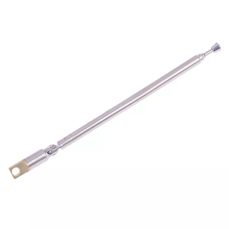 1Pcs 4 Section Telescopic Stainless Steel AM FM Radio Antenna Universal Head Speaker Radio Pull Rod