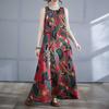 Long Skirt Summer New Sleeveless Round Neck Printed Dress