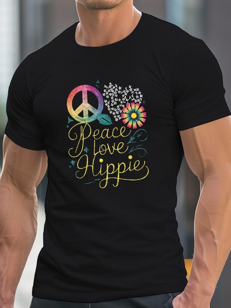 Plus Size Men's T-Shirt, Relaxed and Casual, Simple and Clean, Men's "DON'T GIVE UP THE SHIP" Graphic Summer Casual Crew Neck Short Sleeve T-Shirt, PL