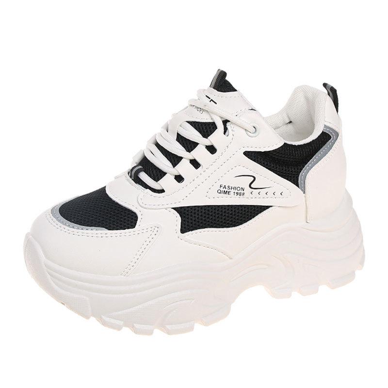 Versatile Casual Sports Shoes Women's New Spring and Autumn Thick-soled Heightening Dad Shoes