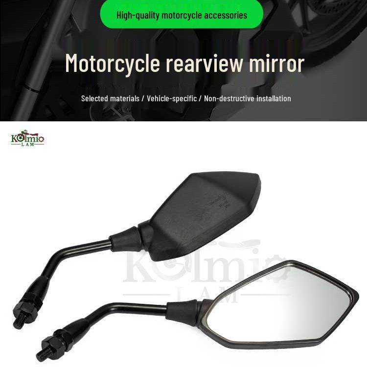 Universal Rearview Mirror for Kawasaki Z1000, Z750, Z800 - Reflective, 10mm Fit 330mm