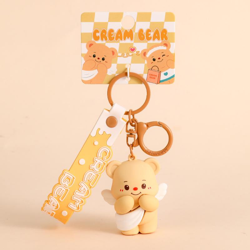Graceful Genuine Creative Cartoon Butter Bear Doll Pendant Couple Keychain Couple Bag Pendant Small Gifts
