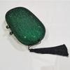 Green Diamond Evening Clutches Dinner Purses And Handbags Black Tassel Party Prom Money Wallets Long Chain Wedding Phone Clutch