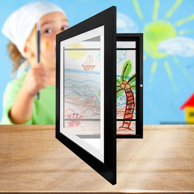 Wood Flap Art Frames Magnetic A6 Photo Frame Framed Picture DIY Children's Exhibition of Paintings Home Decoration Storage Rack