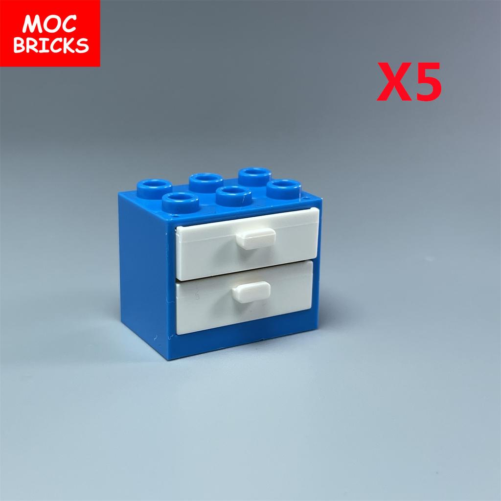 MOC Blocks Box Cupboard Container 2x3x2 Cabinets Assembles Particles 4532 4533 City House Construction Bricks Parts