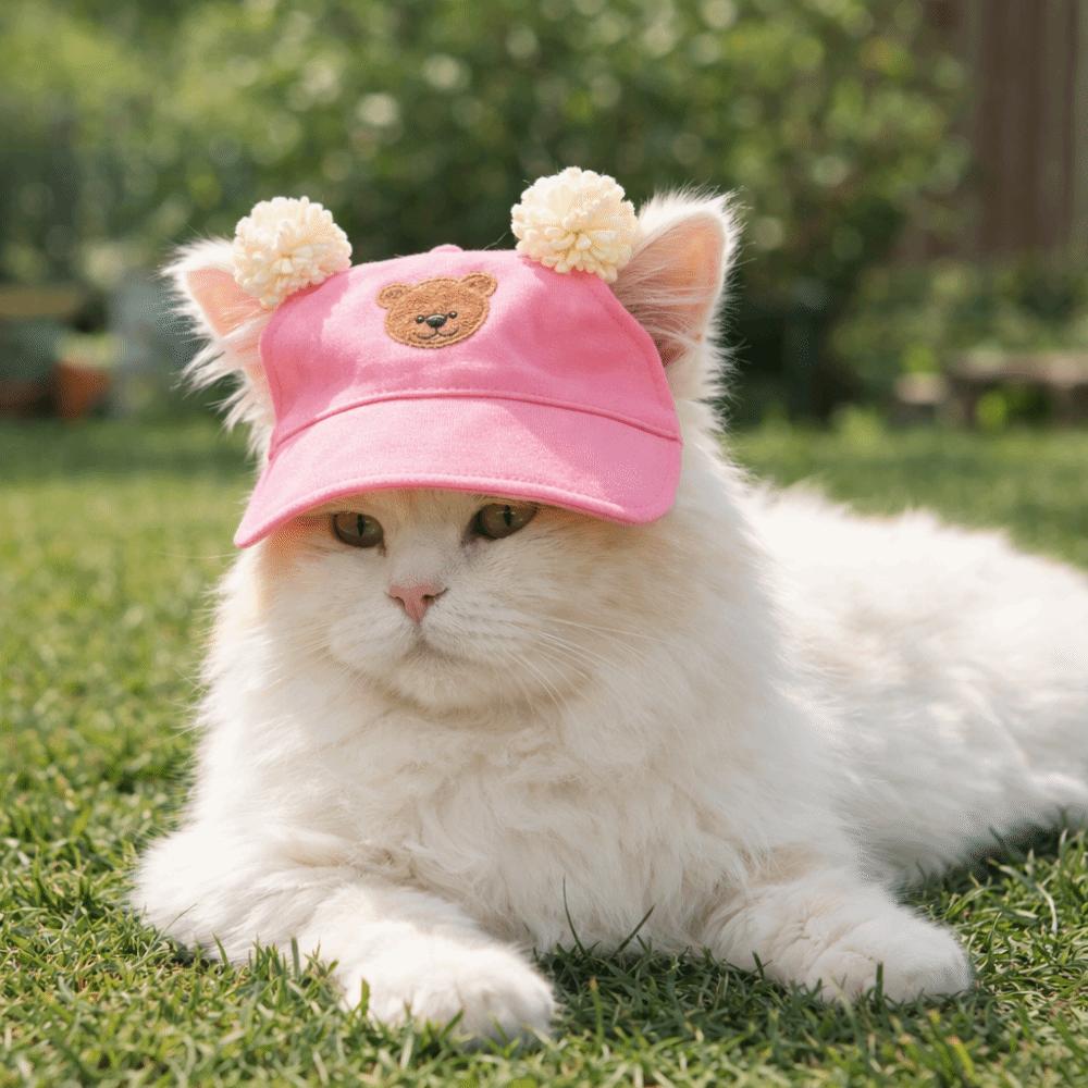 Pet Headgear Letter Embroidery Dog Sun Hat with Ear Holes Adjustable Strap Pet Baseball Cap Puppy Sunbonnet Beach Outing