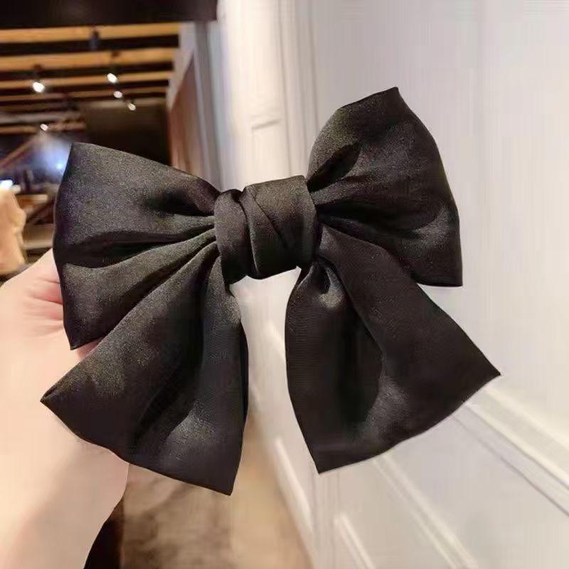 Épingle à cheveux coréenne en satin rouge vin – Accessoire de coiffure mignon et doux