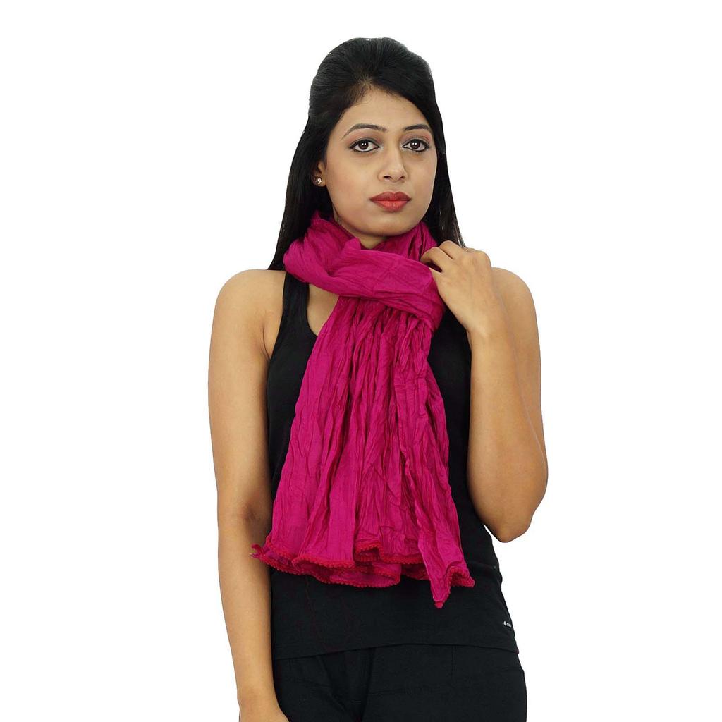 Stolă Lungă Amestec Bumbac Dupatta Înfășurare Gât Îmbrăcăminte Femei Eșarfe Indiene Chunni Cadou Pentru