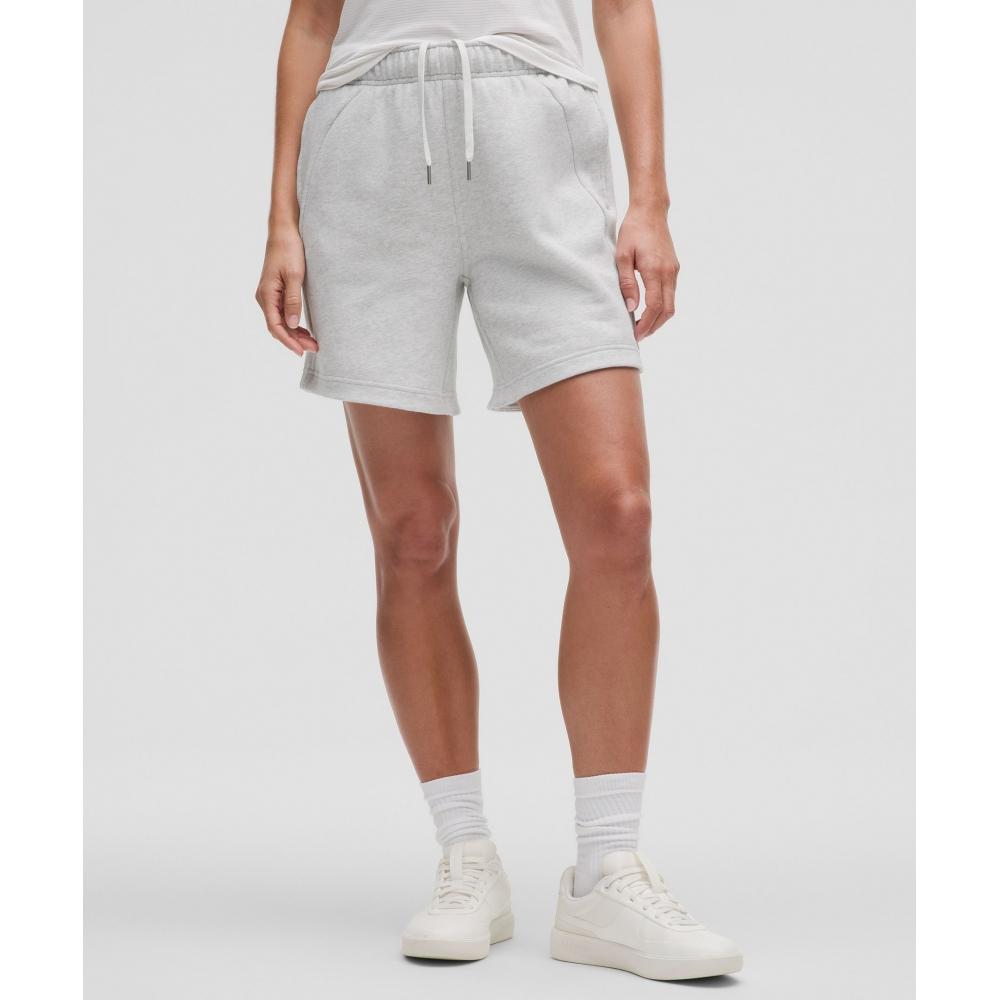 

Lululemon Scuba Mid Rise Oversized Short 7 Heathered Core Ultra Light Grey XS