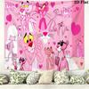 Pink Panther Wall Tapestry Aesthetic Wall Hanging Printed Fabric Blanket Decorative Tapestries for Bedroom Living Room Home Decor