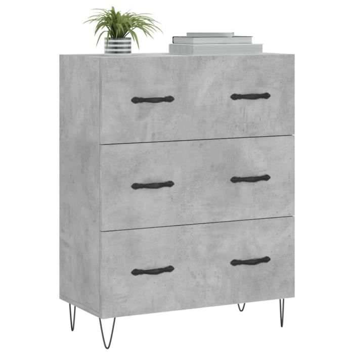 VidaXL Buffet Concrete Grey 69.5x34x90 Cm Engineered Wood 827848