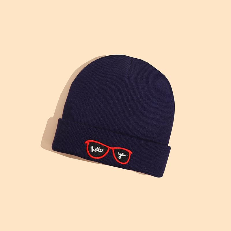 Trendy Korean Style Kids' Embroidered Knit Hat - Cute, Warm, Unisex Autumn/Winter Wool Cap