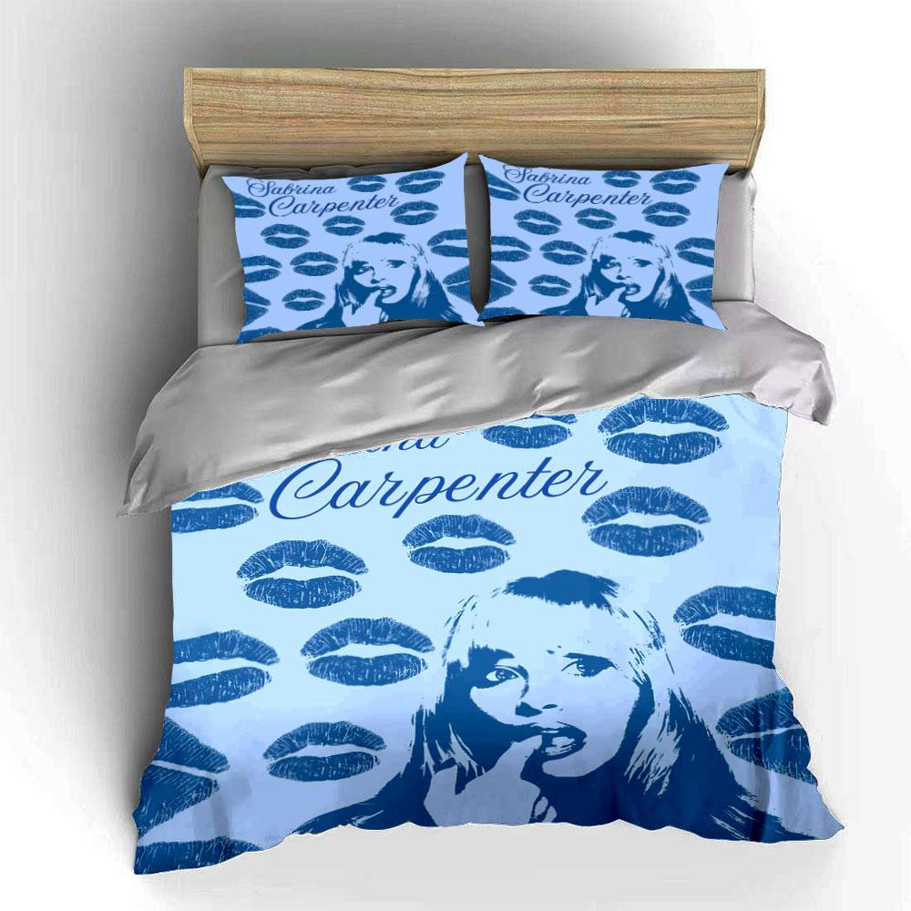 Blue Lips and Portrait Bedding Bedding Duvet Cover Set Duvet Cover Pillowcases (1*Duvet Cover 2*Pillowcases, without duvet insert)