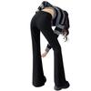 Petite Women's 2026 Spring Black High-Waisted Slim Flared Suit Pants