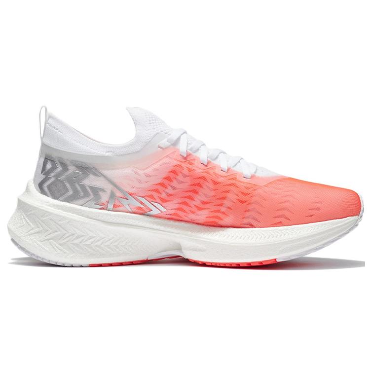 New LINING Feidian Discovery Running Shoes Women's Low Top Neon Fruit Red/Standard White ARMR006-13