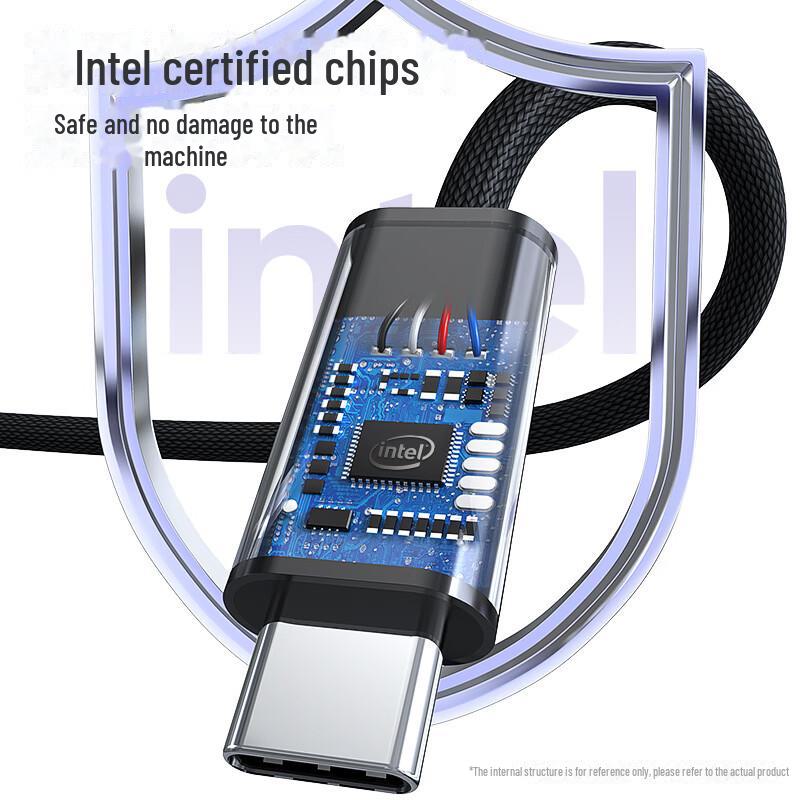 Biaz Coaxial Silver-Plated Thunderbolt 4 Type-C Male-to-Male PD100W Fast Charging Cable for Monitors