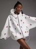 Cherry Blossom Printed Hoodie Sweatshirt Casual Autumn Women Street Style Fashion Brand Loose Versatile Sports Pullover with Hood