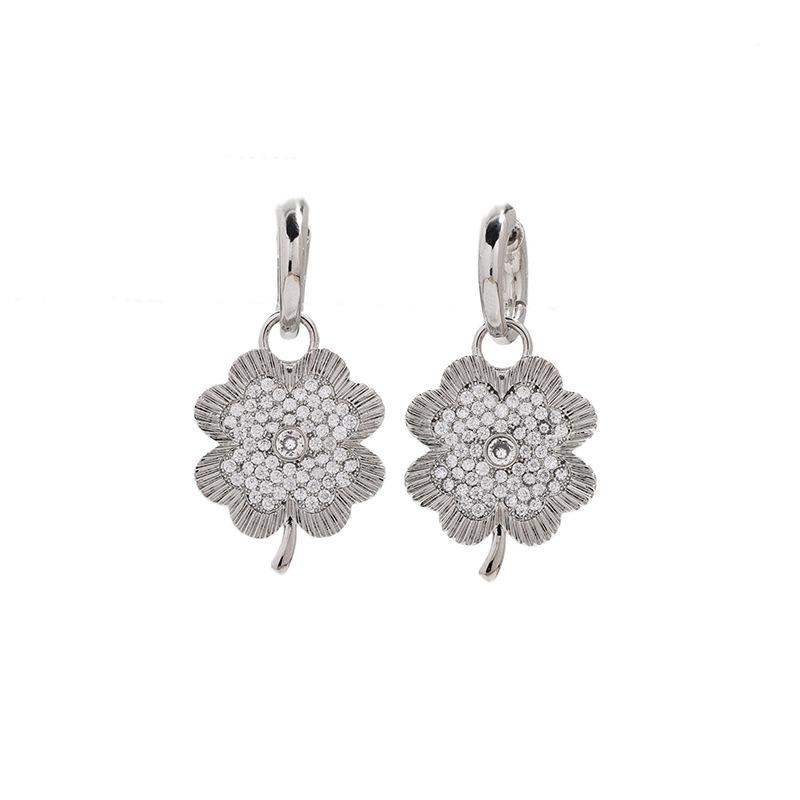 2026 Four-piece Necklace Set Zircon Collarbone Chain Women's Four-leaf Clover Jewelry Collarbone Chain Set