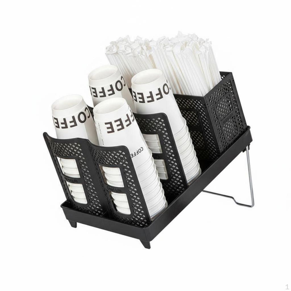 Cup Storage Rack Detachable Design Tilted Paper Organizer SpaceSaving Coffee Station