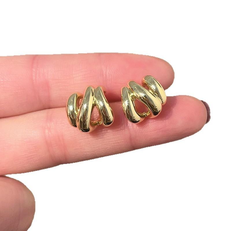 Metal Irregular Ear Clips, No Ear Piercings, Niche Unique Design, Cold Wind Earrings, Fashionable Commuter, Small Earrings, Women