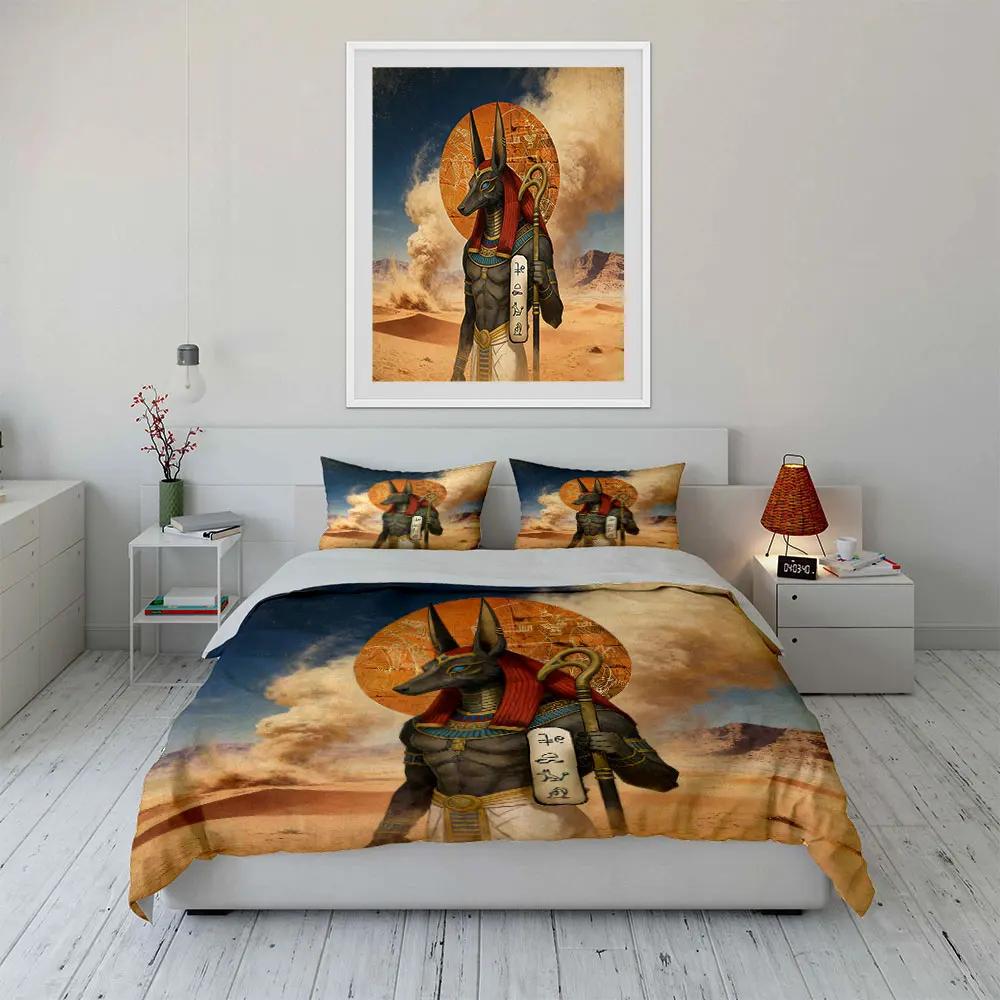 "Egyptian God Art Decor Set" Soft Comfortable Duvet Cover Bedding Set Included 1*Duvet Cover & 2*Pillowcases Gift