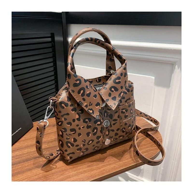 Леопардовый принт ПУ квадратные компактные сумки через плечо и через плечо уникальный — фото 18