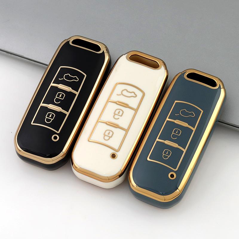 Gold Edge Car Key Cover for GAC Trumpchi Models: GS4, GS5, GS3, GA4, GA6