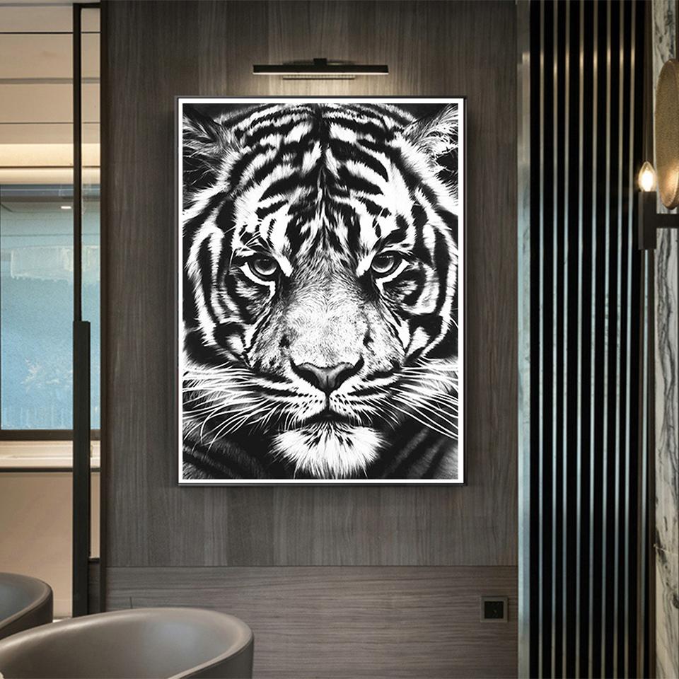 5D Round Diamond Painting "animal" Lion Tiger Diamond Embroidery Cross Stitch Kit Rhinestone Mosaic Picture DIY Decoration Gift