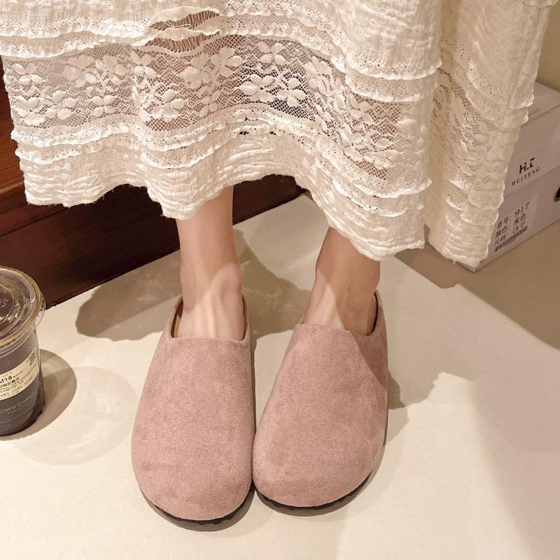 Fashion thick-soled women's bag head and half slippers women's outer wear new spring one-pedal lazy