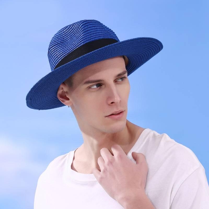 Foldable Colorful Summer Straw Hat Square Buckle Outdoor Beach Breathable Travel
