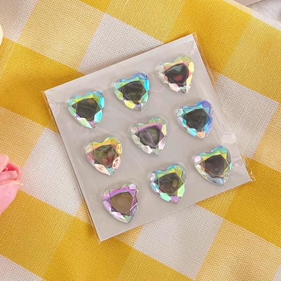 3D Faux Crystal Heart Sticker Self-Adhesive Easy To Apply Perfect for DIY Scrapbooking Journaling Supply