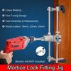Silver Professional Mortice Lock Fitting Jig Wood Cutters Chisel Door Morticer Kit 18/22/25mm Locksmith Woodworking Maintenance Tool