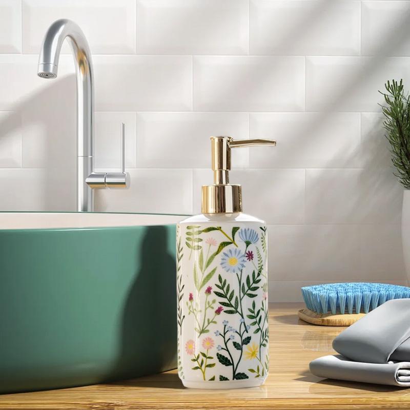 1 st Återfyllningsbar flytande behållare Hem Fukt- & fläckbeständig Badrumsinredning Keramik Elegant Kapacitet 430ml