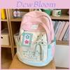 Nylon Girls School Backpack With Breathable Straps For Middle School Students