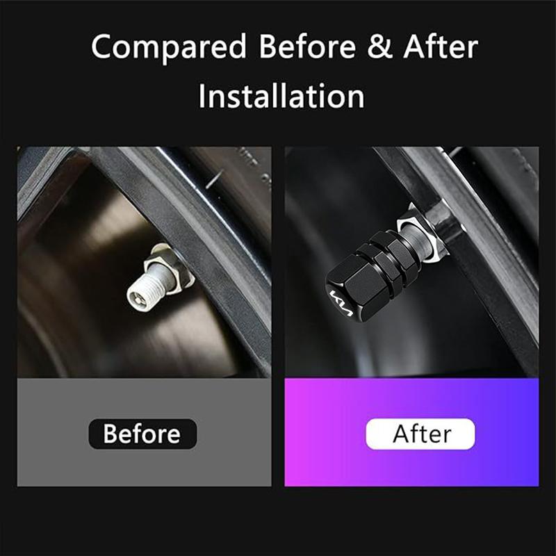 4Pcs Car Tire Valve Cover Aluminum Alloy Car Wheel Tire Valve Caps For KIA Sportage Seltos Sorento K3 K4 Soul Carnival EV6 EV9