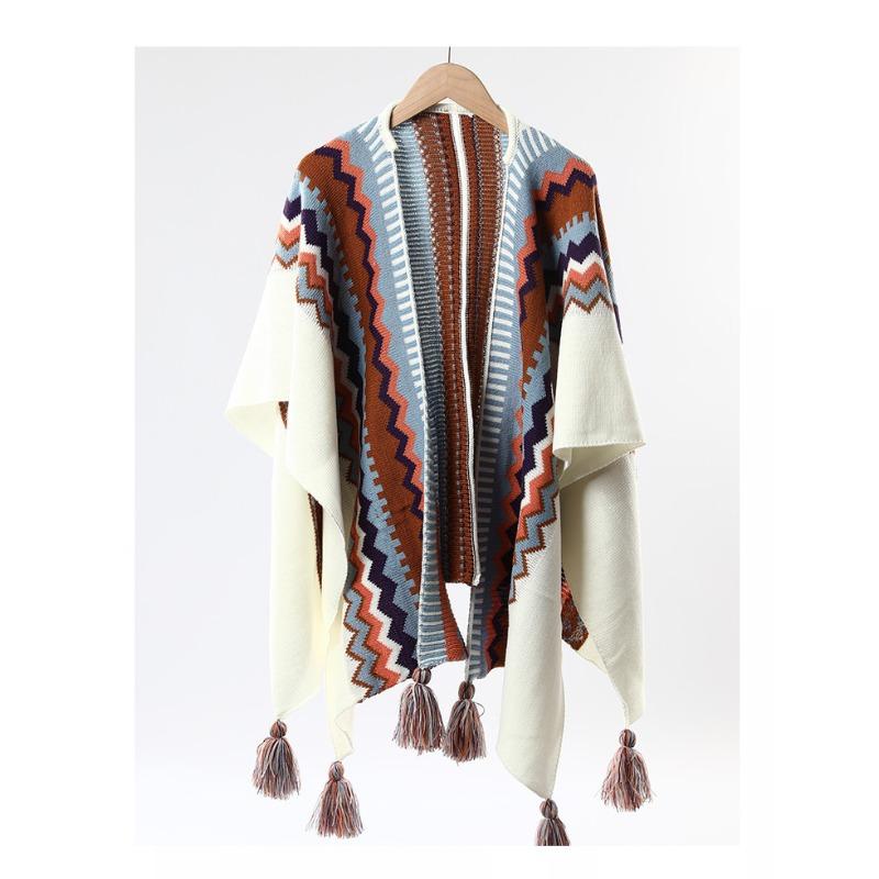 Bohemian Ethnic Style Cape Women Yunnan Tourism Summer Sunscreen Cloak Decoration Retro Cloak Ancient Style Tassels
