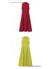 Spring 2026 European & American Style Women's Midi Dress: French Design, Round Neck, Sleeveless, Waist-Cinching, Commuter Chic
