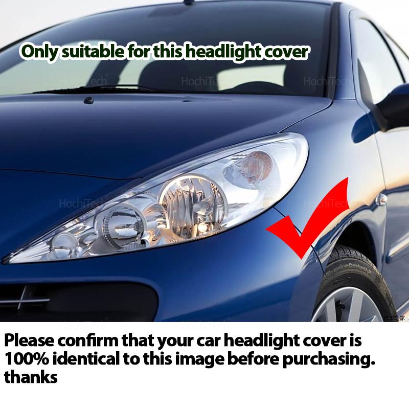 Car Headlight Cover Lampshade HeadLamp Clear Lens Cover Bright Shell Cover for Peugeot 206 206+